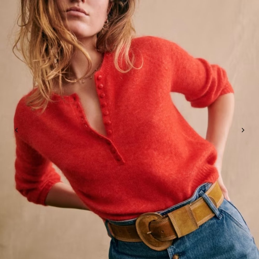 Sezane - Leon Jumper - Red Orange